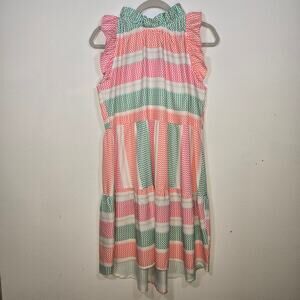 Mazik Multicolor Chevron Stripe Dress. Size Large